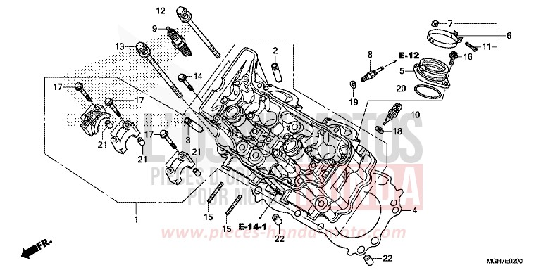 CULASSE (AVANT) de VFR1200X "Crosstourer" Méca PEARL GLARE WHITE (NHB53B) de 2015